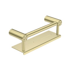 Nero_Mecca Care 25mm Grab Rail With Shelf 300mm 450mm_NRCR2512CBG.png Image of GrabRail SurfaceMount Nero MeccaCare Shelf