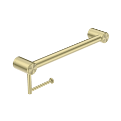 Nero_Mecca Care 32mm Grab Rail With Toilet Roll Holder 450mm_NRCR3218ABG.png Image of GrabRail SurfaceMount Nero MeccaCare ToiletRollHolder