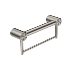 Nero_Mecca Care 32mm Grab Rail With Towel Holder_NRCR3212BBN.png Image of GrabRail SurfaceMount Nero MeccaCare TowelHolder