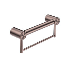 Nero_Mecca Care 32mm Grab Rail With Towel Holder_NRCR3212BBZ.png Image of GrabRail SurfaceMount Nero MeccaCare TowelHolder