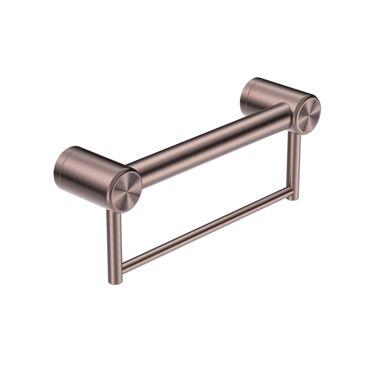 Nero_Mecca Care 32mm Grab Rail With Towel Holder_NRCR3212BBZ.png Image of GrabRail SurfaceMount Nero MeccaCare TowelHolder