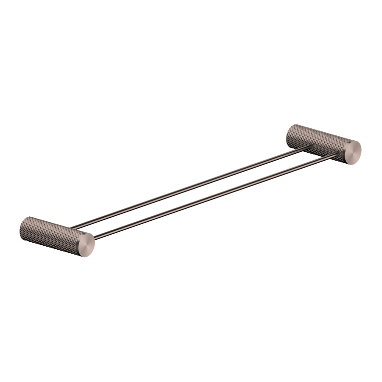 Nero_Opal Double Towel Rail 600mm 800mm_NR2524dBZ.png Image of TowelRail SurfaceMount Nero Opal Double