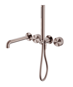 Nero_Opal Progressive Shower System Separate Plate With Spout 230mm 250mm_NR252003B230BZ.png Image of MixerSet Shower Nero Opal Progressive Split