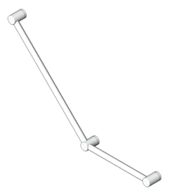 3D Shaded Image of GrabRail 45Deg Nero MeccaCare Ambulant