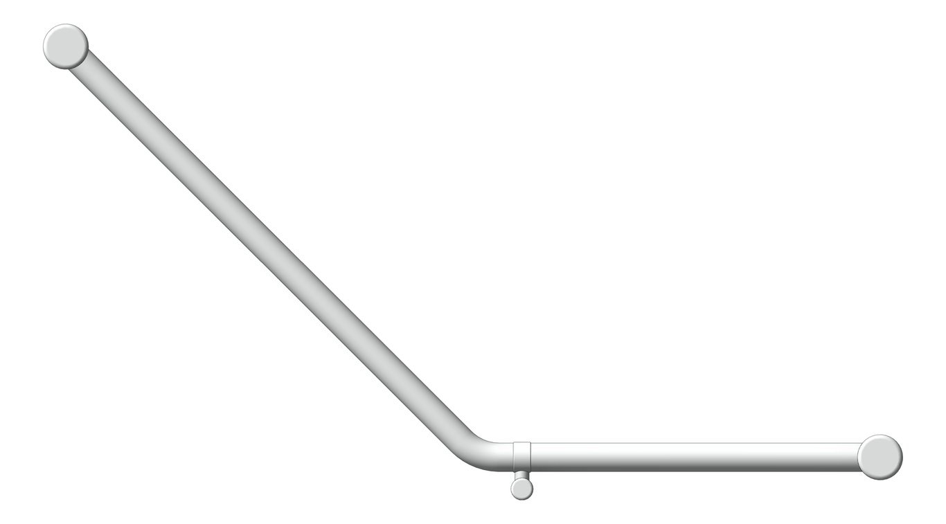 Front Image of GrabRail 45Deg Nero MeccaCare Ambulant BentTube