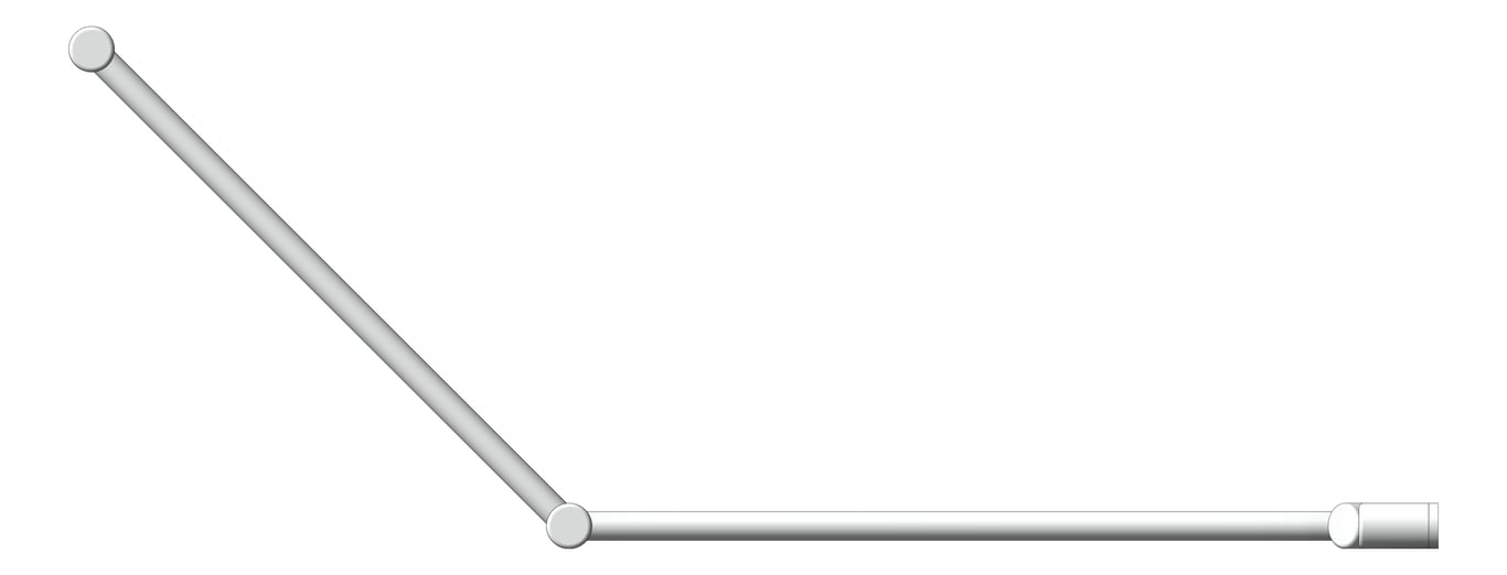 Front Image of GrabRail 45Deg Nero MeccaCare DDA Continuous