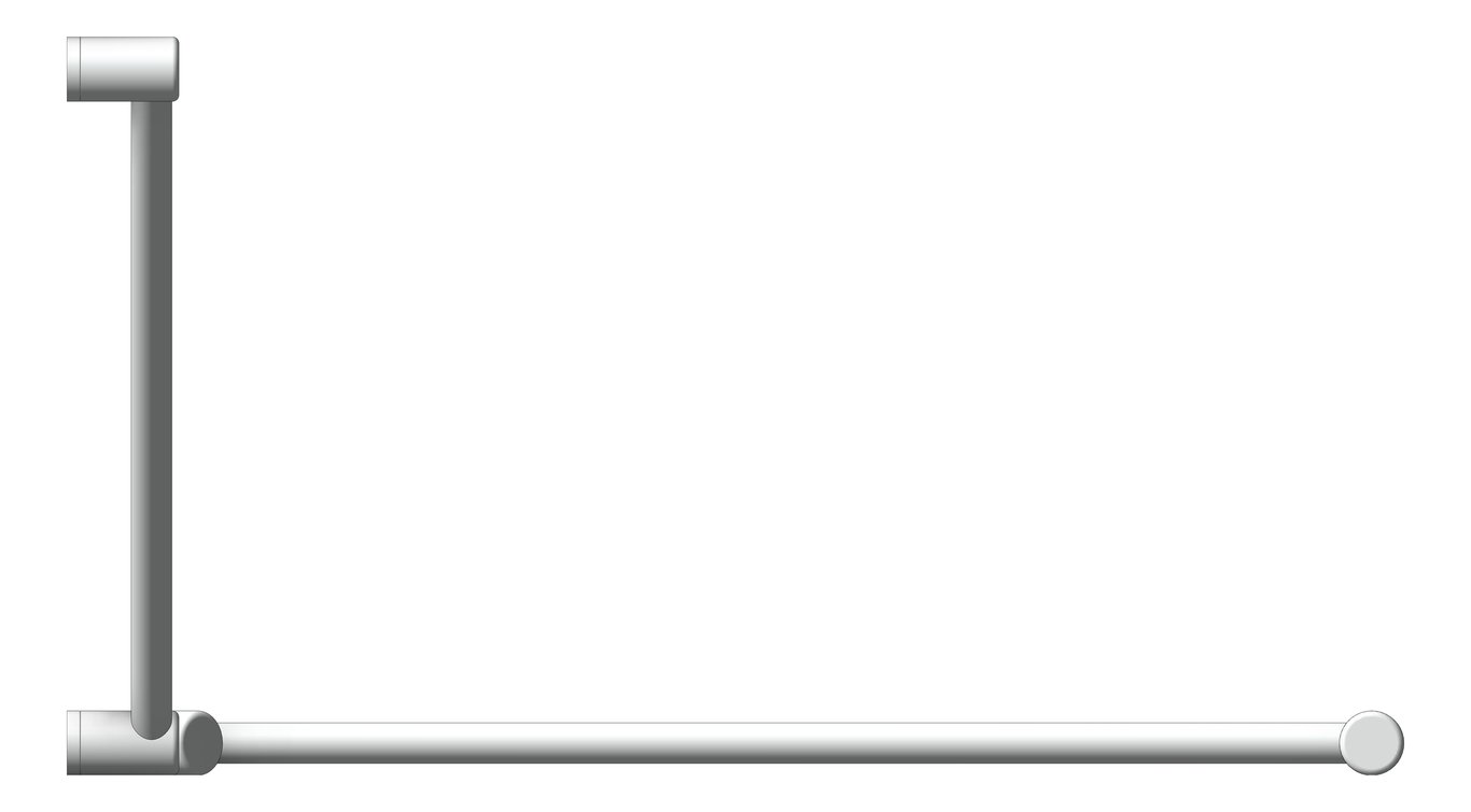 Left Image of GrabRail 45Deg Nero MeccaCare DDA Continuous