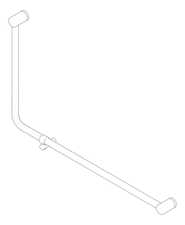 3D Documentation Image of GrabRail 90Deg Nero Ambulant BentTube 1000mm