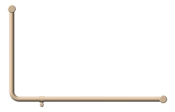 Front Image of GrabRail 90Deg Nero Ambulant BentTube 1000mm