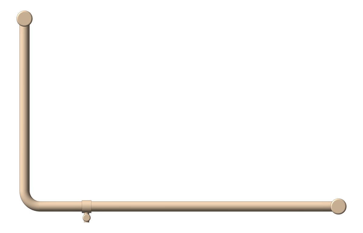 Front Image of GrabRail 90Deg Nero Ambulant BentTube 1000mm