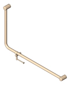 3D Shaded Image of GrabRail 90Deg Nero Ambulant BentTube 1000mm ToiletRollHolder