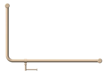 Front Image of GrabRail 90Deg Nero Ambulant BentTube 1000mm ToiletRollHolder