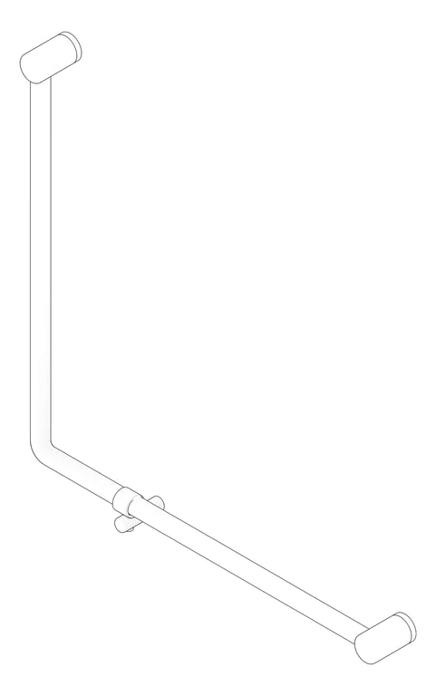 3D Documentation Image of GrabRail 90Deg Nero Ambulant BentTube 750mm