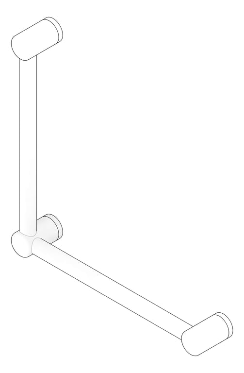 3D Documentation Image of GrabRail 90Deg Nero MeccaCare Ambulant