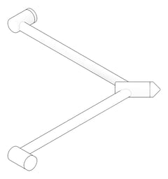 3D Documentation Image of GrabRail 90Deg Nero MeccaCare Corner 32mm