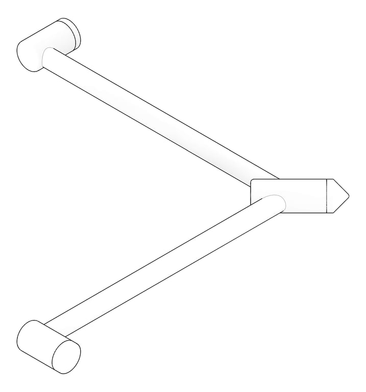 3D Documentation Image of GrabRail 90Deg Nero MeccaCare Corner 32mm