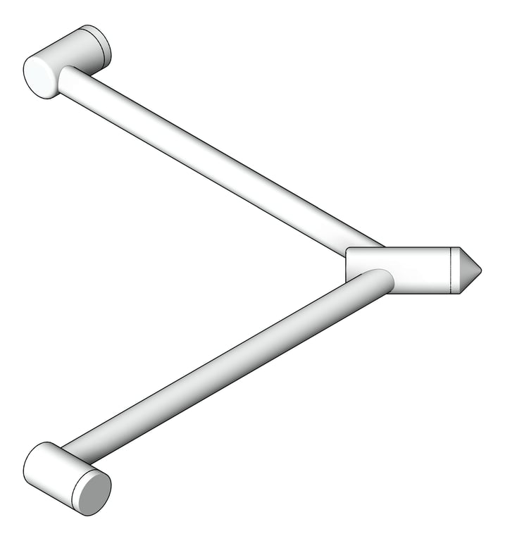 GrabRail 90Deg Nero MeccaCare Corner 32mm