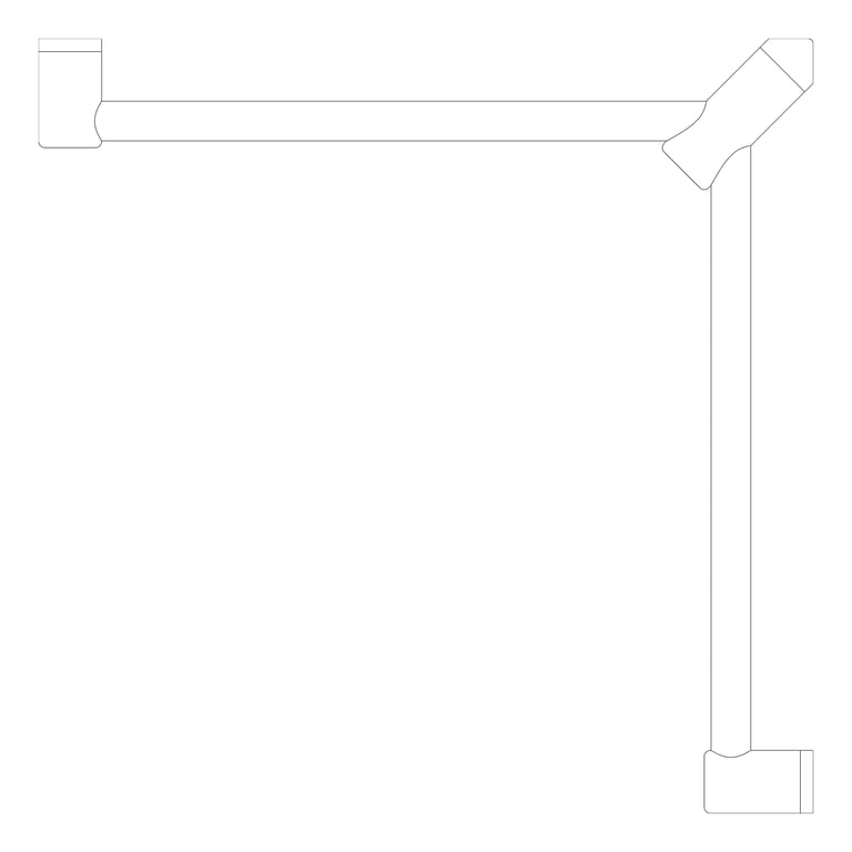 Plan Image of GrabRail 90Deg Nero MeccaCare Corner 32mm
