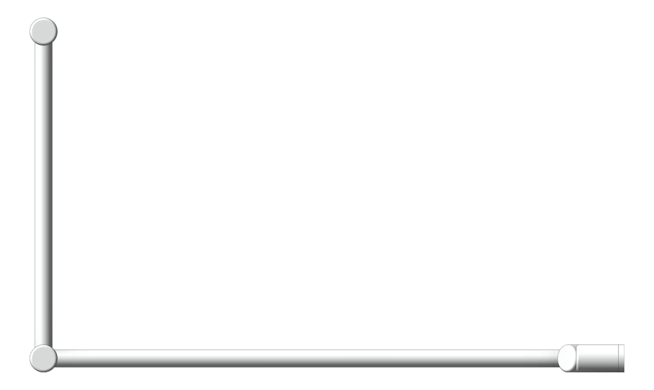 Front Image of GrabRail 90Deg Nero MeccaCare DDA Continuous