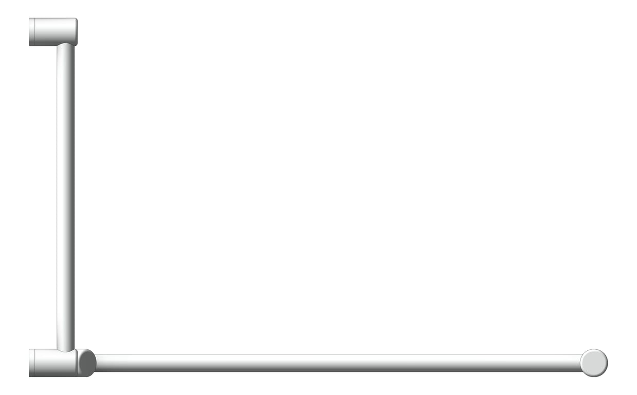 Left Image of GrabRail 90Deg Nero MeccaCare DDA Continuous