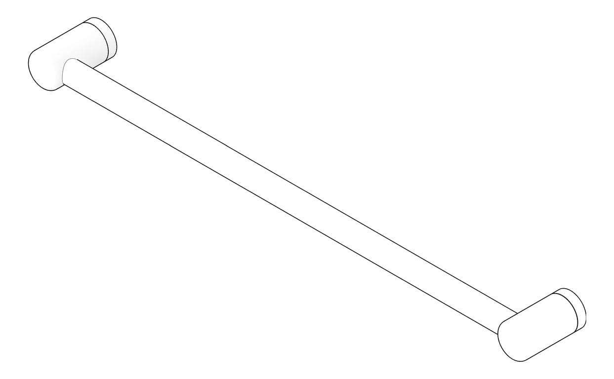 3D Documentation Image of GrabRail SurfaceMount Nero MeccaCare 25mm