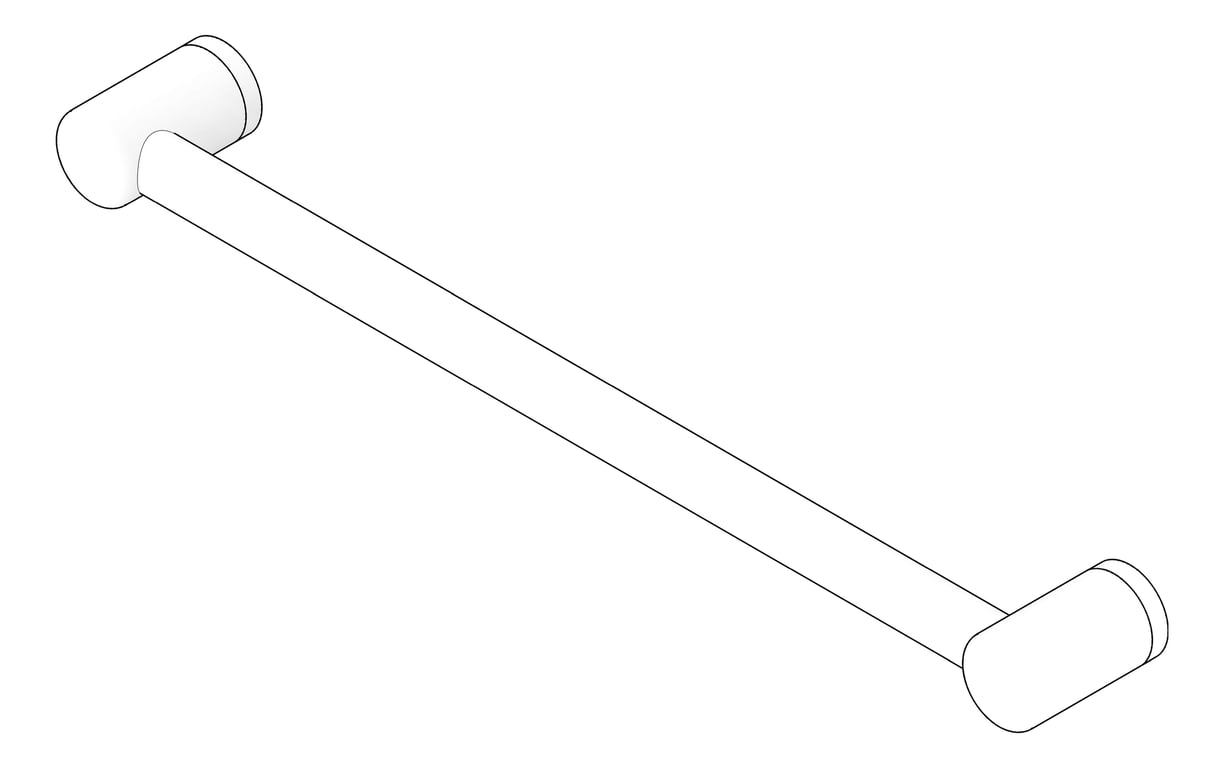 3D Documentation Image of GrabRail SurfaceMount Nero MeccaCare 32mm
