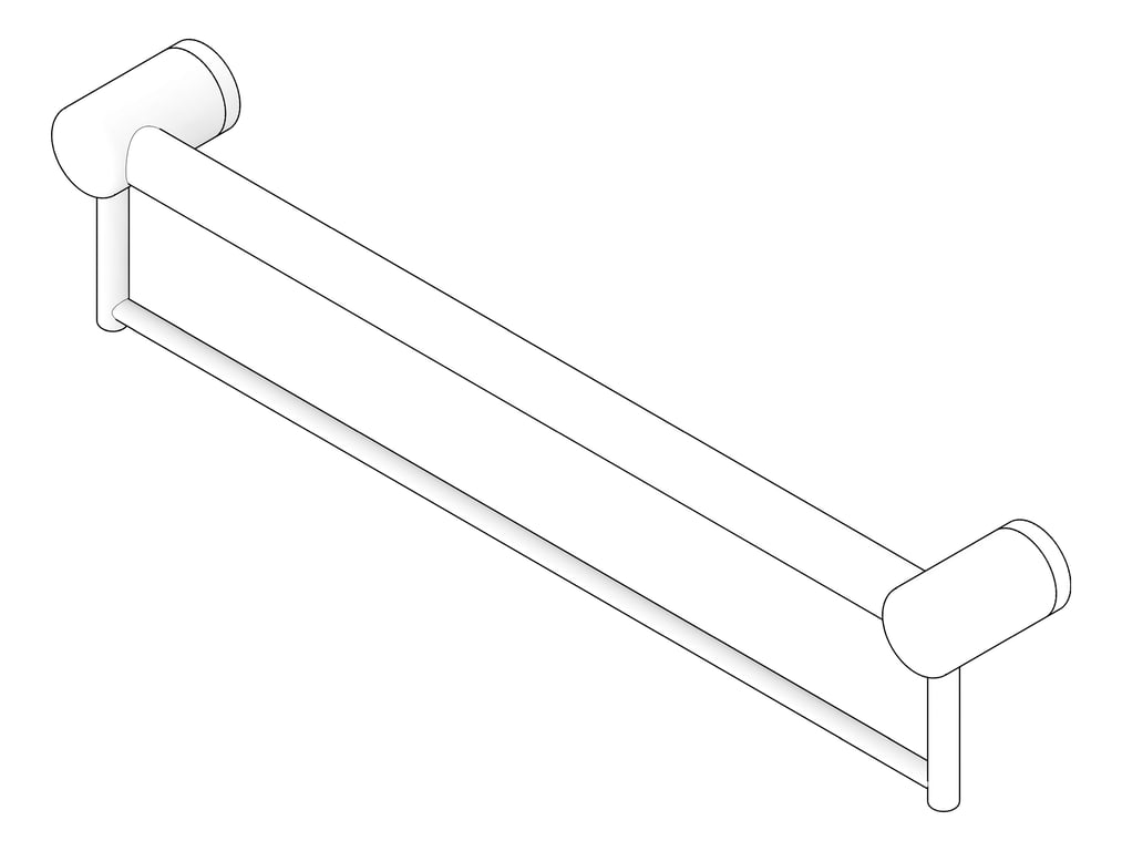 3D Documentation Image of GrabRail SurfaceMount Nero MeccaCare TowelHolder