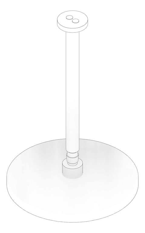 3D Documentation Image of Shower Ceiling Nero Opal RoundArm 250mmHead