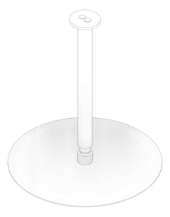 3D Documentation Image of Shower Ceiling Nero Zen RoundArm 300mmHead