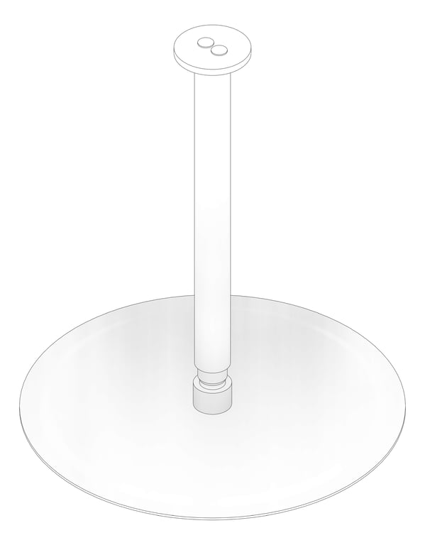 3D Documentation Image of Shower Ceiling Nero Zen RoundArm 300mmHead