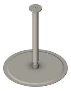 3D Shaded Image of Shower Ceiling Nero Zen RoundArm 300mmHead