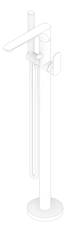 3D Documentation Image of Shower Freestanding Nero Bianca Bath