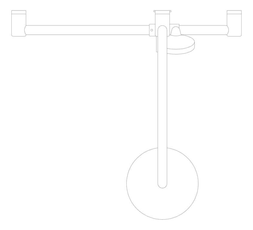 Plan Image of Shower Rail Nero MeccaCare Adjustable TBar OverHead