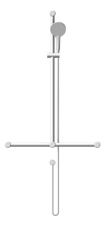 Front Image of Shower Rail Nero MeccaCare GrabRail Adjustable TBar