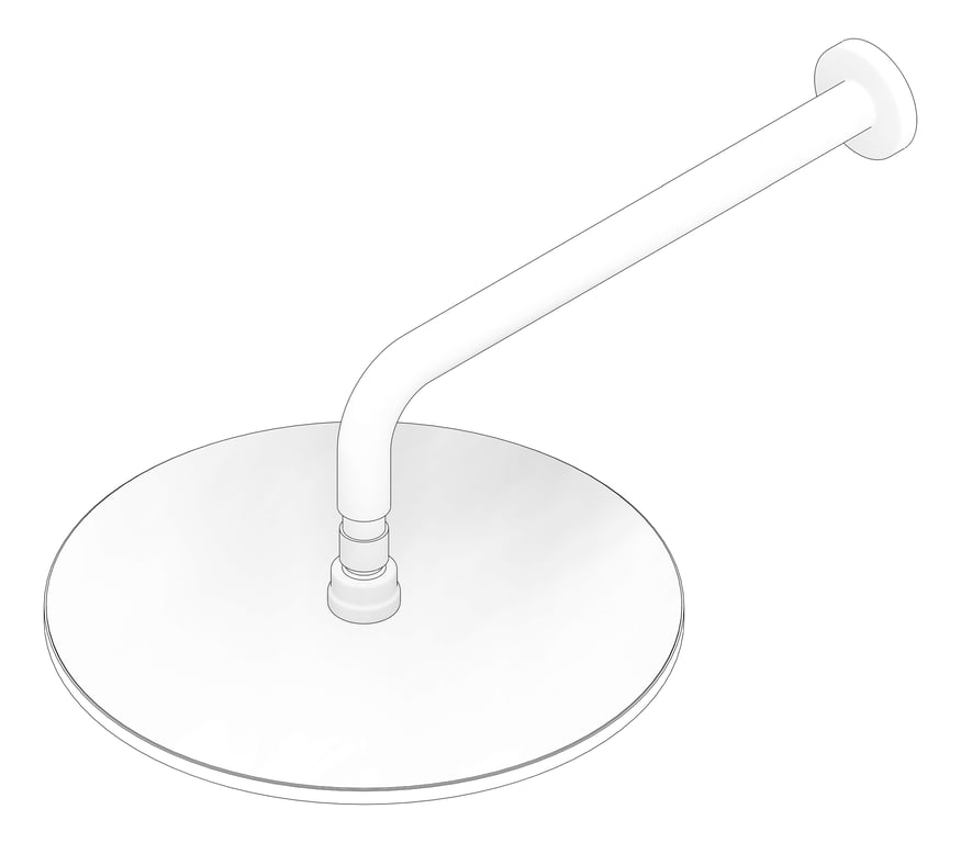 3D Documentation Image of Shower Wall Nero RoundArm RoundRose