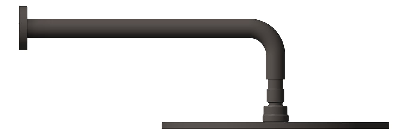 Left Image of Shower Wall Nero RoundArm RoundRose