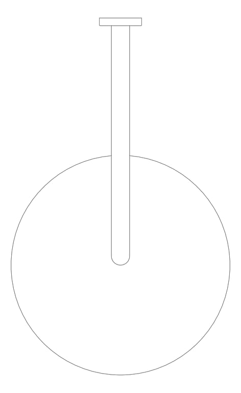 Plan Image of Shower Wall Nero RoundArm RoundRose