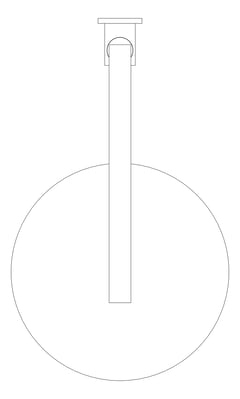 Plan Image of Shower Wall Nero SviwelArm Square