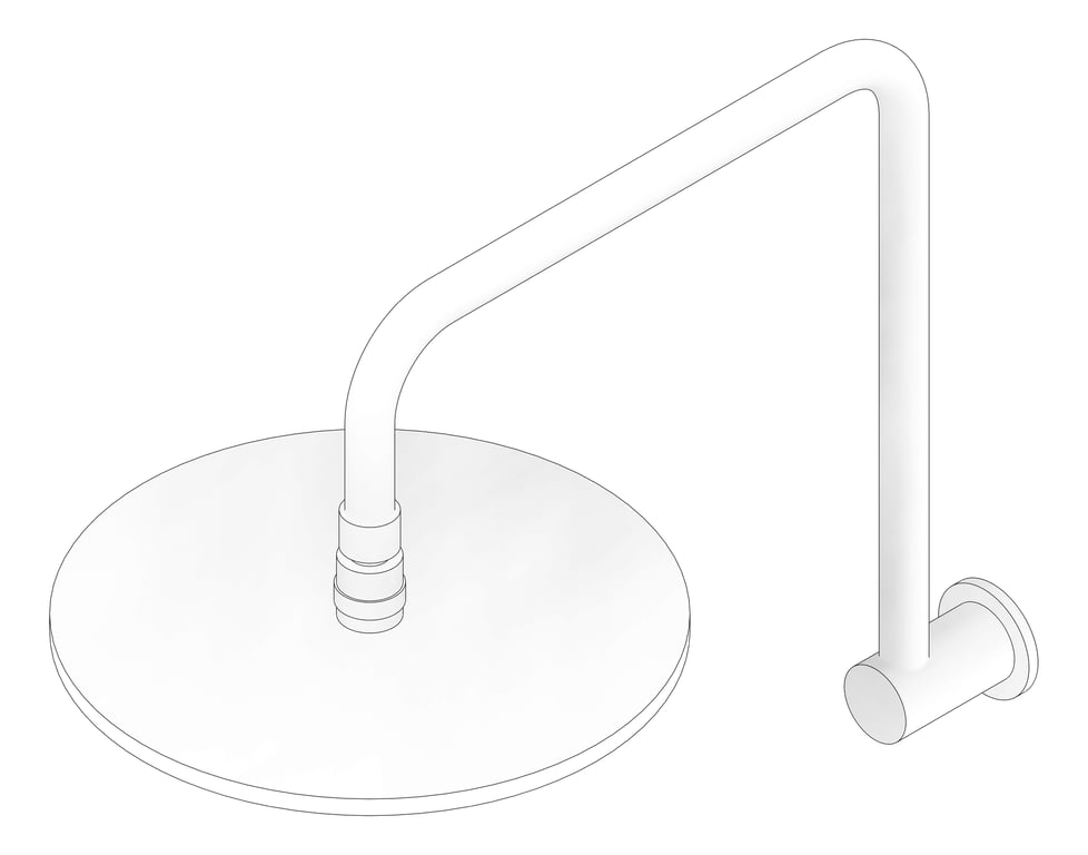 3D Documentation Image of Shower Wall Nero SwivelArm 250mmHead