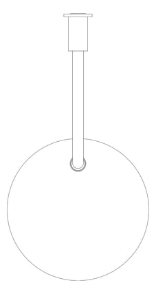 Plan Image of Shower Wall Nero SwivelArm 250mmHead