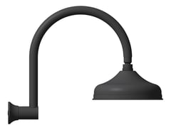 Left Image of Shower Wall Nero York Arm Rose 200mmHead