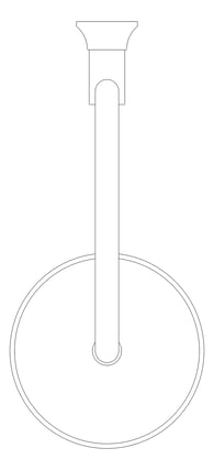 Plan Image of Shower Wall Nero York Arm Rose 200mmHead