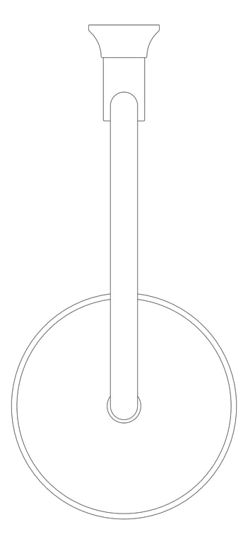 Plan Image of Shower Wall Nero York Arm Rose 200mmHead