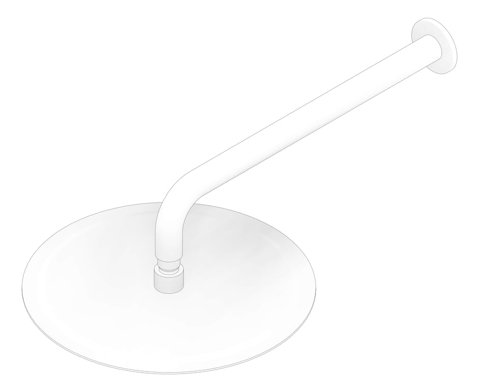 3D Documentation Image of Shower Wall Nero Zen RoundArm 300mmHead