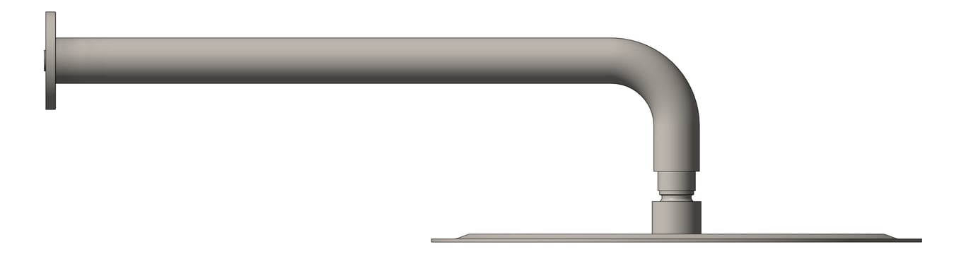 Left Image of Shower Wall Nero Zen RoundArm 300mmHead