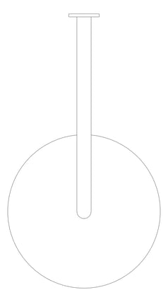Plan Image of Shower Wall Nero Zen RoundArm 300mmHead
