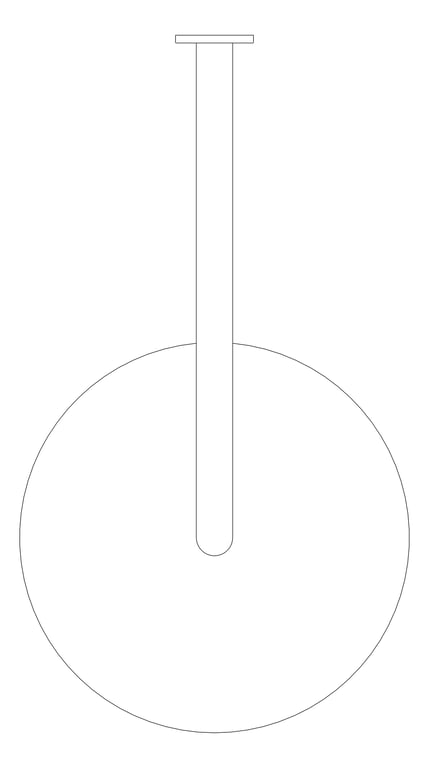 Plan Image of Shower Wall Nero Zen RoundArm 300mmHead