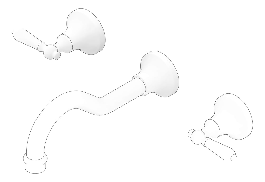 3D Documentation Image of MixerSet Basin Nero York Wall