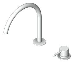 3D Shaded Image of MixerSet BathKitchen Nero Mecca Arc