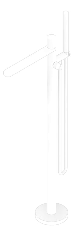 3D Documentation Image of MixerSet Freestanding Nero Pure Bath ShowerHose